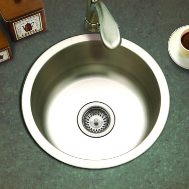 Houzer Hospitality Series Topmount Stainless Steel Round Bar/Prep Sink Bar Sink - Topmount Houzer